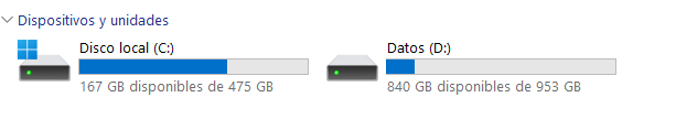 Unidades de disco del PC