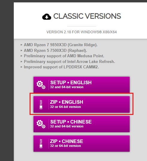 Versión portable de CPU-Z