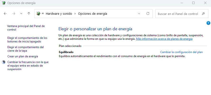 Planes de energía de WIndows