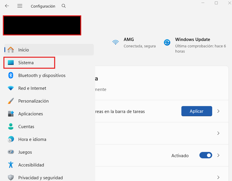 Configuracion de WIndows 11