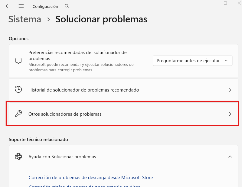 Solucionar otro problemas con Windows 