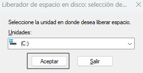 liberador de espacio en disco para Windows