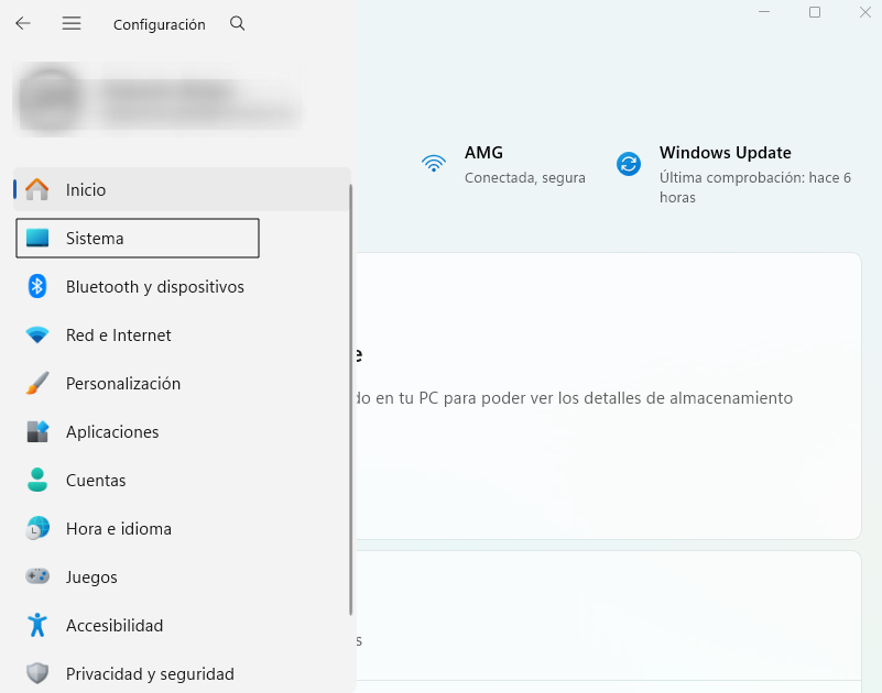 Configuracion de Windows 11