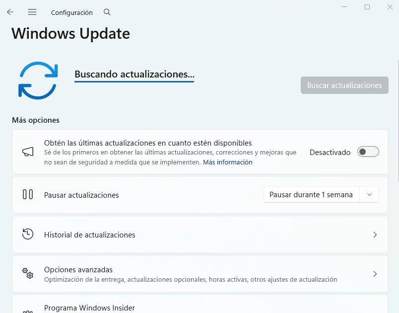 actualizar windows mediante windows update