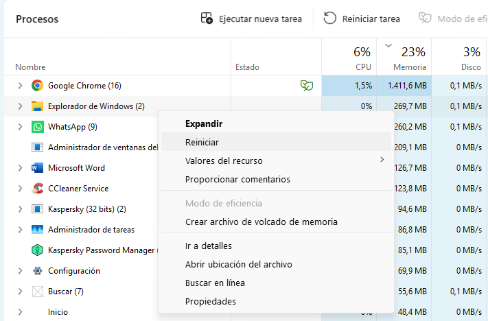identificar procesos que consuman mucha CPU en windows