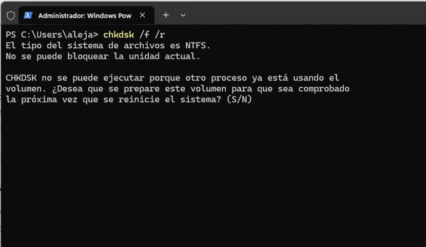 Verificar salud del disco duro mediante ventana de comnandos