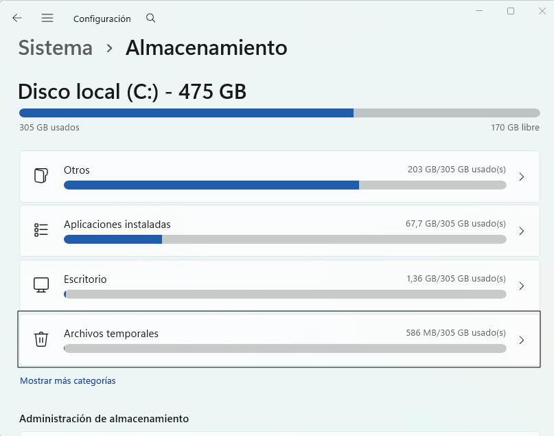 Borrar archivos temporales en Windows