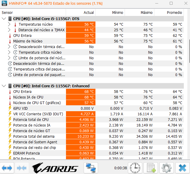 Comprobar la temperatura de la CPU con HWInfo gratis