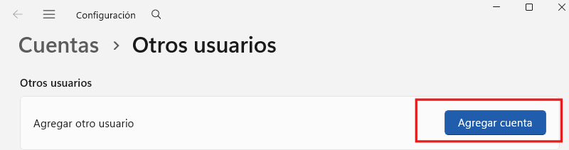Agregar una cuenta de usuario en Windows 11
