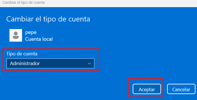 Poner cuenta en WIndows 11 como Administrador