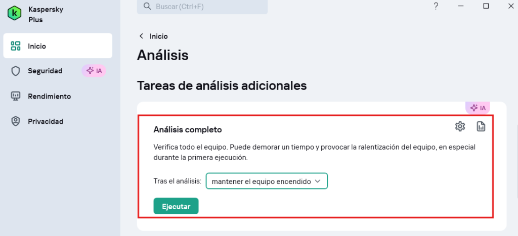 Realizar un análisis completo con el antivirus en Windows 11