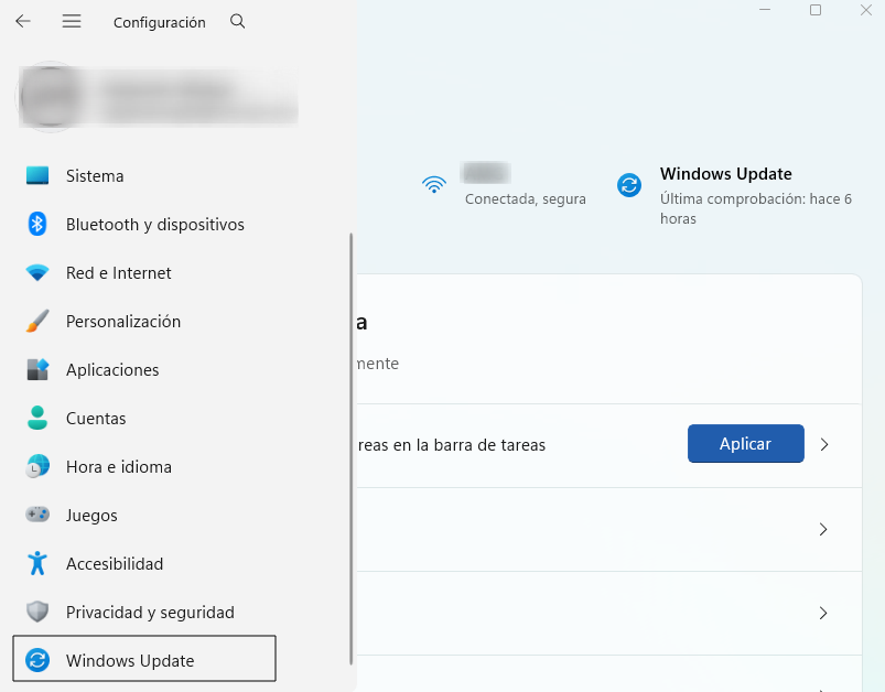 Abrir Windows Update en Windows 11