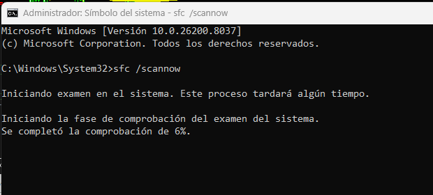Escanear sistema de archivos de WIndows con CMD