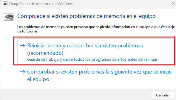Diagnosticar problemas de memoria RAM en Windows 