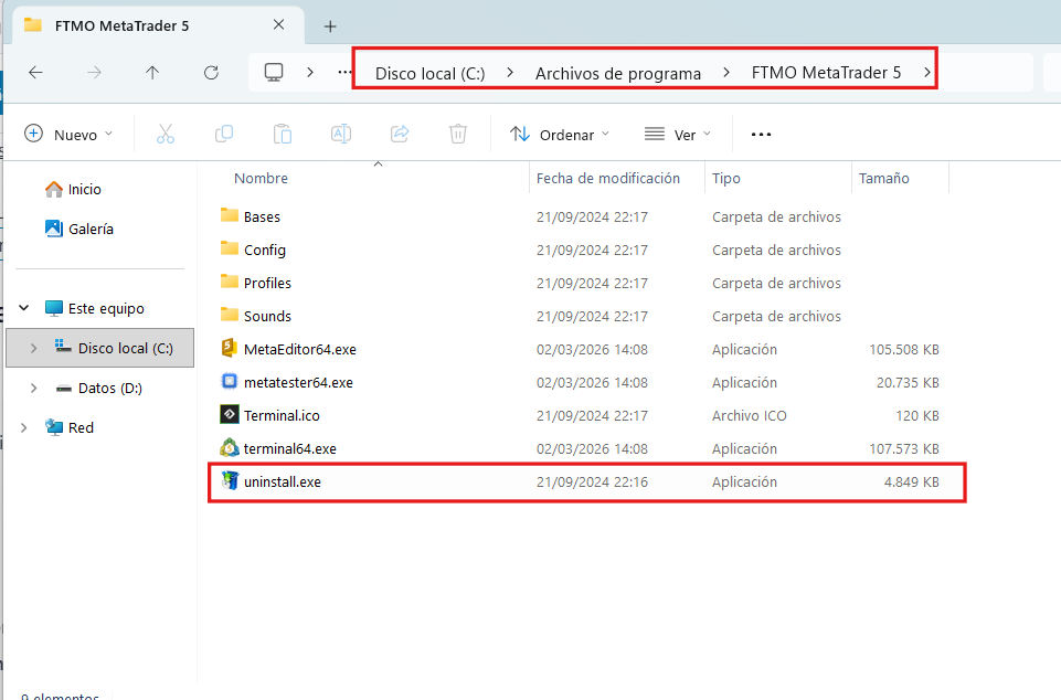 Desinstalar un programa en windows desde archivos de programa