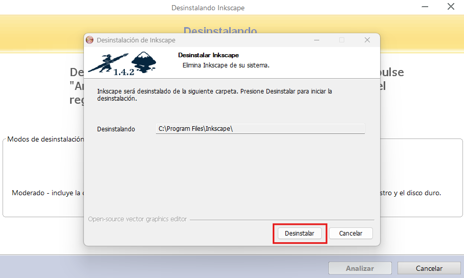 Revo Uninstaller ejecutará el desintalador oficial del software