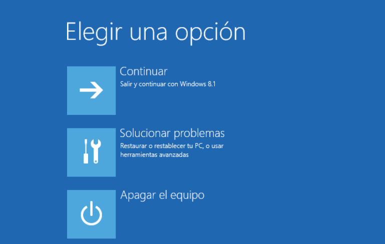 Pantalla de Inicio en Modo seguro de Windows