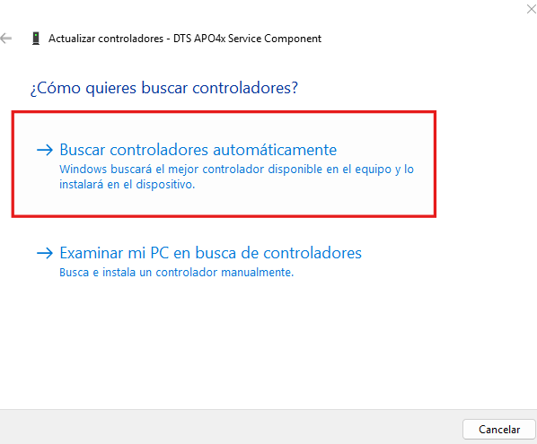 Buscar controladores de dispositivos automáticamente