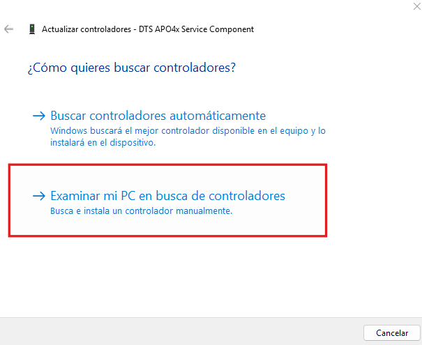 Buscar drivers en Windows de forma manual
