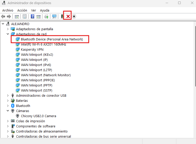 Desinstalar controlador actual del dispositivo para reinstalar versión anterior