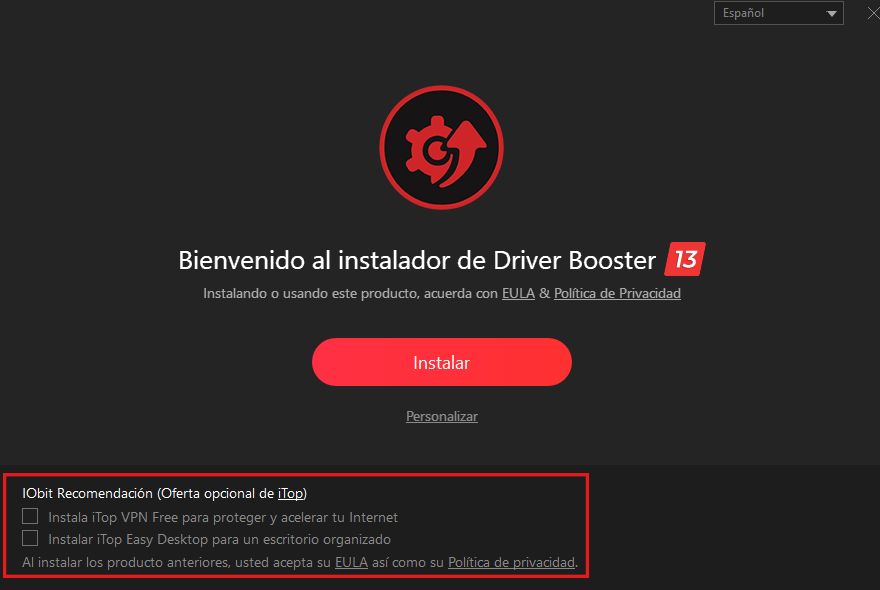 Instalación de Driver Booster en Windows