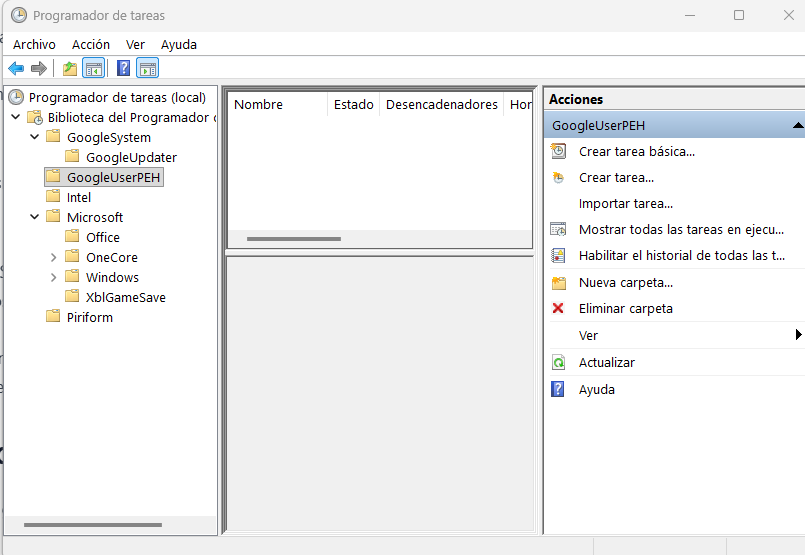 Comprobar tareas programadas que no hagan que Windows se reinicie solo en el Programador de Tareas