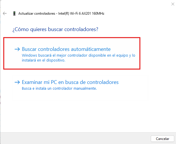 Actualizar drivers de la tarjeta wifi del ordenador