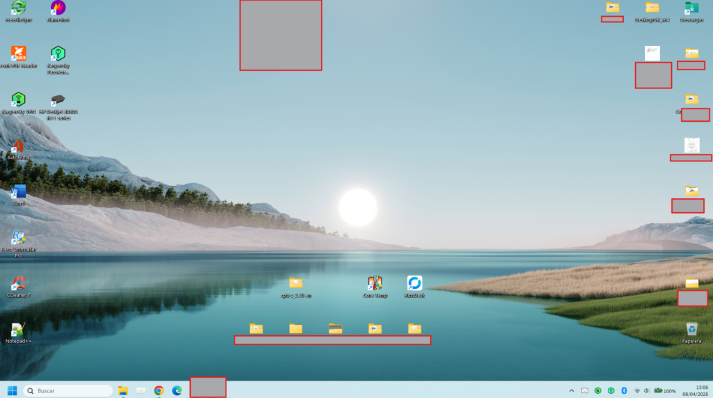 Interfaz de escritorio de Windows 11 en ordenador moderno
