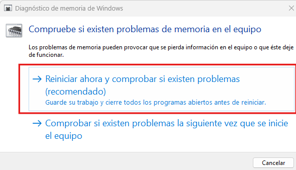 Diagnosticar memoria RAM mediante Windows