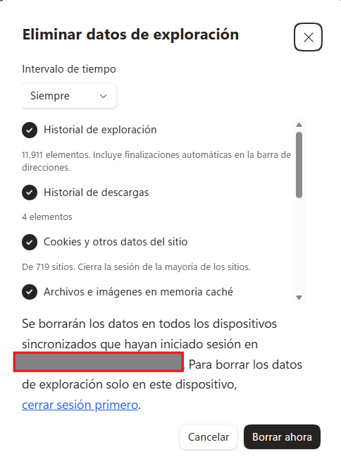 Eliminar datos de exploración en edge