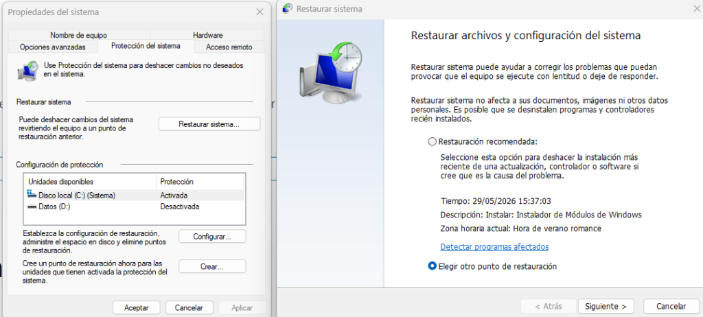 Asistente de restauración de Windows